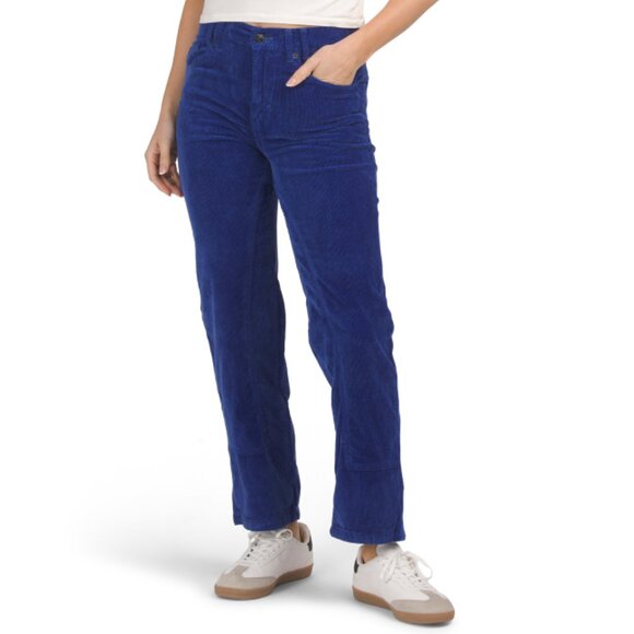 FREE PEOPLE Blue Risk Taker Corduroy Straight Leg Pants